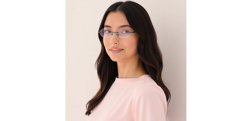 Black Oval Rimless Women Eyeglasses by Lenskart-232203