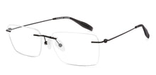 Load image into Gallery viewer, Black Rectangle Rimless Unisex Eyeglasses by Vincent Chase-229220