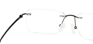 Black Rectangle Rimless Unisex Eyeglasses by Vincent Chase-229220
