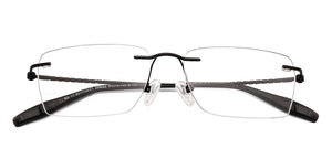 Black Rectangle Rimless Unisex Eyeglasses by Vincent Chase-229220