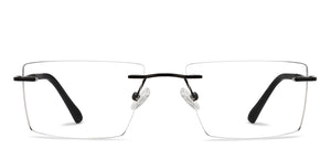 Black Rectangle Rimless Unisex Eyeglasses by Vincent Chase-211520