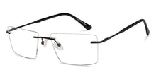 Load image into Gallery viewer, Black Rectangle Rimless Unisex Eyeglasses by Vincent Chase-211520