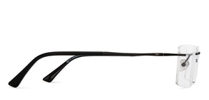 Black Rectangle Rimless Unisex Eyeglasses by Vincent Chase-211520