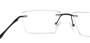 Black Rectangle Rimless Unisex Eyeglasses by Vincent Chase-211520