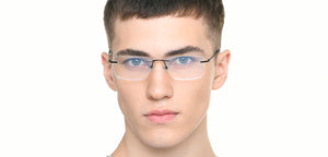 Black Rectangle Rimless Unisex Eyeglasses by Vincent Chase-217723