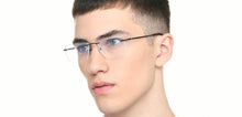 Load image into Gallery viewer, Black Rectangle Rimless Unisex Eyeglasses by Vincent Chase-217723