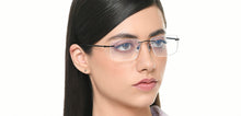 Load image into Gallery viewer, Black Rectangle Rimless Unisex Eyeglasses by Vincent Chase-217723