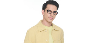 Black Rectangle Full Rim Unisex Eyeglasses by John Jacobs-222477