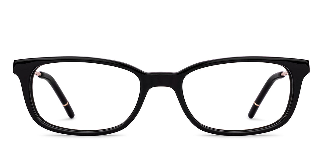 Black Rectangle Full Rim Unisex Eyeglasses by John Jacobs-222477