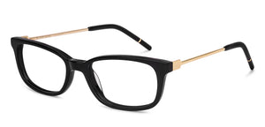 Black Rectangle Full Rim Unisex Eyeglasses by John Jacobs-222477