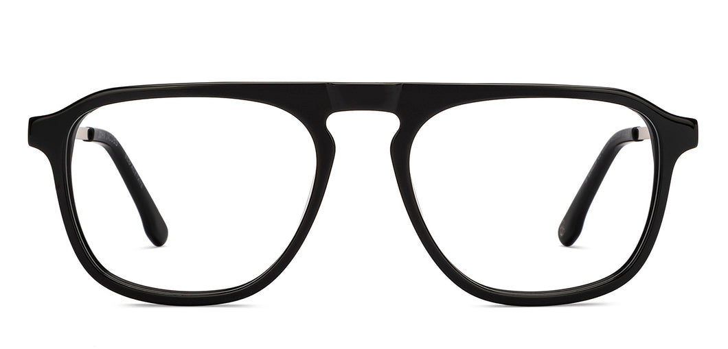 Black Aviator Full Rim Unisex Eyeglasses by John Jacobs-215250