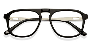 Black Aviator Full Rim Unisex Eyeglasses by John Jacobs-215250