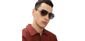 Black Aviator Full Rim Unisex Sunglasses by John Jacobs-213143