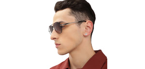 Black Aviator Full Rim Unisex Sunglasses by John Jacobs-213143