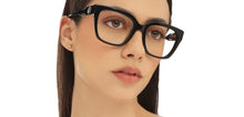Load image into Gallery viewer, Black Square Full Rim Unisex Eyeglasses by John Jacobs-216844