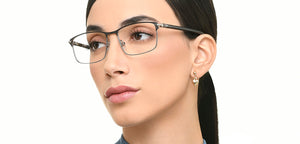 Gunmetal Rectangle Full Rim Unisex Eyeglasses by Vincent Chase-222001