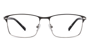 Gunmetal Rectangle Full Rim Unisex Eyeglasses by Vincent Chase-222001