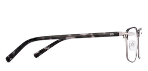 Gunmetal Rectangle Full Rim Unisex Eyeglasses by Vincent Chase-222001