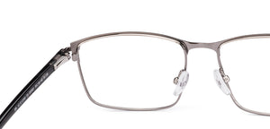 Gunmetal Rectangle Full Rim Unisex Eyeglasses by Vincent Chase-222001