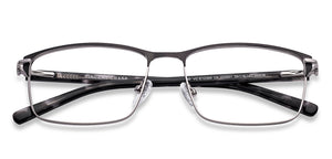 Gunmetal Rectangle Full Rim Unisex Eyeglasses by Vincent Chase-222001