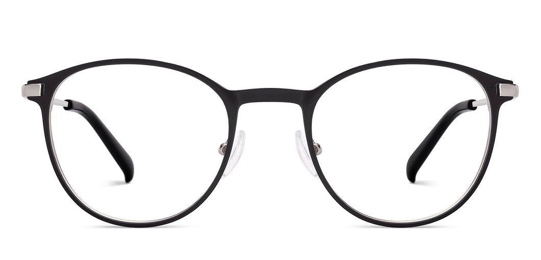 Gunmetal Round Full Rim Unisex Eyeglasses by John Jacobs-223230