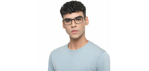 Black Rectangle Full Rim Unisex Eyeglasses by John Jacobs-217997