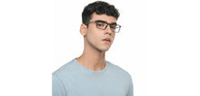 Load image into Gallery viewer, Black Rectangle Full Rim Unisex Eyeglasses by John Jacobs-217997