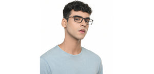 Black Rectangle Full Rim Unisex Eyeglasses by John Jacobs-217997