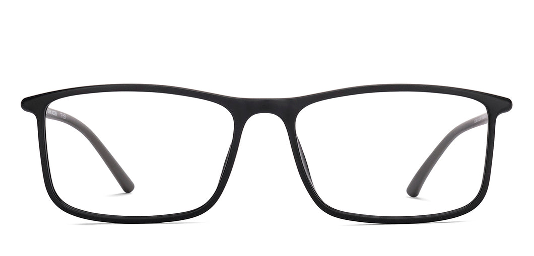Black Rectangle Full Rim Unisex Eyeglasses by John Jacobs-217997