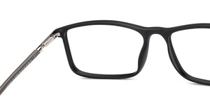 Black Rectangle Full Rim Unisex Eyeglasses by John Jacobs-217997