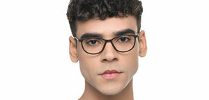 Black Rectangle Full Rim Unisex Eyeglasses by John Jacobs-218931