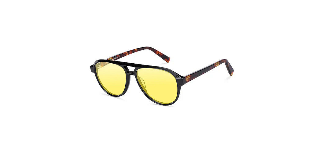 Black Aviator Full Rim Unisex Eyeglasses by John Jacobs-225025