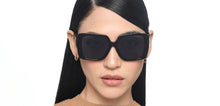 Load image into Gallery viewer, Black Square Full Rim Women Sunglasses by John Jacobs-216829