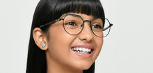 Load image into Gallery viewer, Black Geometric Full Rim Kids Eyeglasses by Hooper-223267