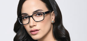Black Geometric Full Rim Unisex Eyeglasses by Vincent Chase-217689