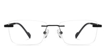 Load image into Gallery viewer, Black Rectangle Rimless Unisex Eyeglasses by Vincent Chase Online-209024