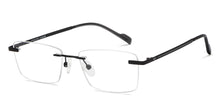 Load image into Gallery viewer, Black Rectangle Rimless Unisex Eyeglasses by Vincent Chase Online-209024