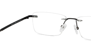 Black Rectangle Rimless Unisex Eyeglasses by Vincent Chase Online-209024
