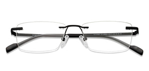 Black Rectangle Rimless Unisex Eyeglasses by Vincent Chase Online-209024