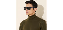 Load image into Gallery viewer, Blue Rectangle Full Rim Unisex Sunglasses by John Jacobs-220527