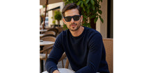 Load image into Gallery viewer, Blue Rectangle Full Rim Unisex Sunglasses by John Jacobs-220527
