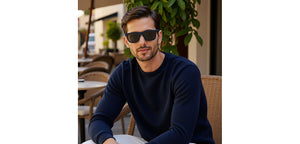 Blue Rectangle Full Rim Unisex Sunglasses by John Jacobs-220527