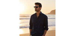Blue Rectangle Full Rim Unisex Sunglasses by John Jacobs-220527