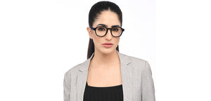 Black Square Full Rim Unisex Eyeglasses by John Jacobs Online-208119