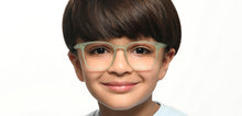 Load image into Gallery viewer, Green Geometric Full Rim Kids Eyeglasses by Hooper Screen Glasses-216582