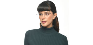 Blue Rectangle Rimless Unisex Eyeglasses by Vincent Chase-211518