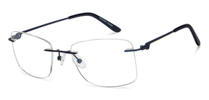 Blue Rectangle Rimless Unisex Eyeglasses by Vincent Chase-211518