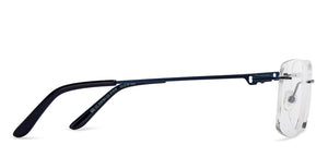 Blue Rectangle Rimless Unisex Eyeglasses by Vincent Chase-211518