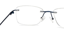 Load image into Gallery viewer, Blue Rectangle Rimless Unisex Eyeglasses by Vincent Chase-211518