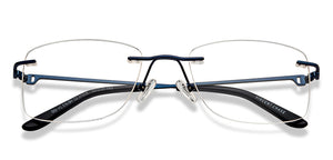 Blue Rectangle Rimless Unisex Eyeglasses by Vincent Chase-211518